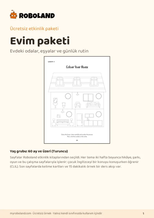 Roboland ücretsiz etkinlik paketi kapağı: Evim