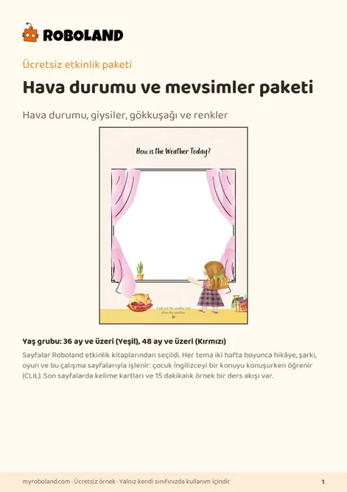 Roboland ücretsiz etkinlik paketi kapağı: Hava durumu ve mevsimler